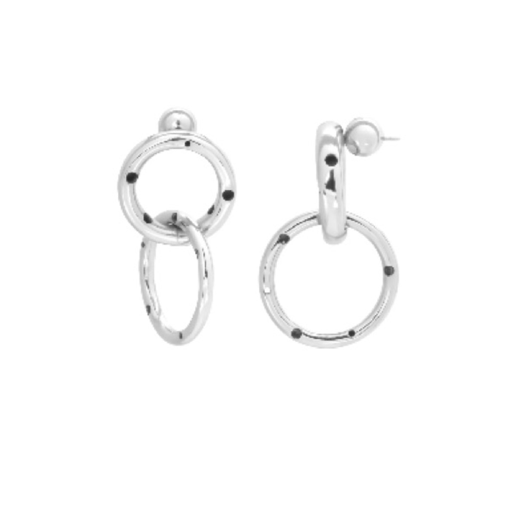 Silver Doble Ring Earrings by Paula Mendoza